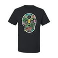 thumbnail image 2 of Day Of The Dead Calavera Skull Colorful Trippy | Mens Pop Culture Graphic T-Shirt, Black, Small, 2 of 4