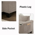 thumbnail image 6 of 37.4" Corduroy Convertible Sofa Chair with Storage, USB Ports & Lumbar Pillow, Sleeper Design,Gray, 6 of 9