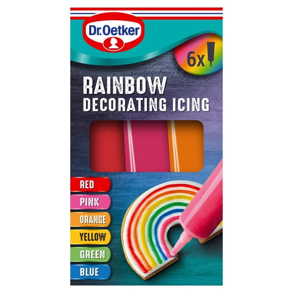 Dr. Oetker Decorating Icing Rainbow 102g, Imported from Britain