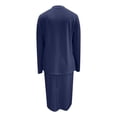 thumbnail image 6 of Women's 2 Piece Midi Skirt Sets Business Casual Outfits Long Sleeve Cardigan Matching Dressy Suits Dark Blue XL, 6 of 6