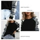 thumbnail image 5 of Casual Cuello Redondo Túnica Top Suelta Mujer Raglan Manga Larga Blusa Camisas para Uso Diario Negro XXL, 5 of 6