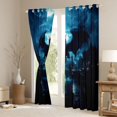 thumbnail image 3 of Feelyou Gothic Western Dragon Curtains Pack of 2 (42x84 Each) for Men Boys, Castle Animal Curtains Blackout, Black Blue, 3 of 6