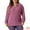 Fuchsia, variant on DARING DIVA Women's Plus Size Loose V Neck Long Sleeve Polo 2X Grey