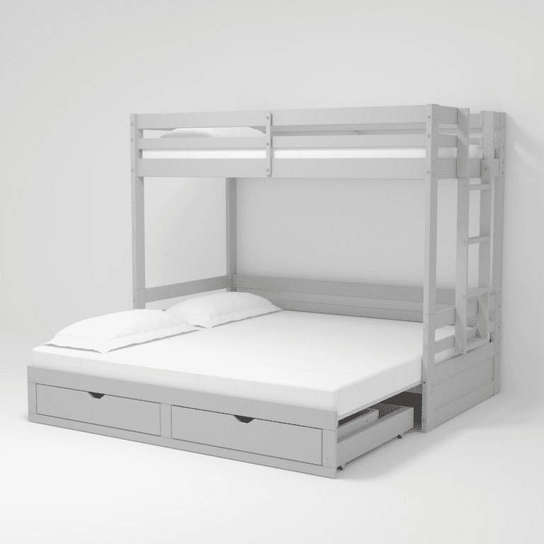 Jasper White Twin to King Extending Day Bed with Storage Drawers