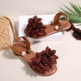 thumbnail image 5 of Women's 3D Flower Flat Sandals Dressy Comfortable Slide Sandals Fashion Open Toe Slip On Beach Sandals for Summer, 5 of 9