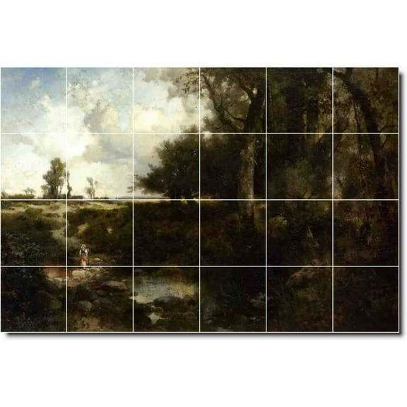 Ceramic Tile Mural-Thomas Moran Landscapes Painting 540. 25.5" w x 17" h using (24) 4.25 x 4.25 ceramic tiles
