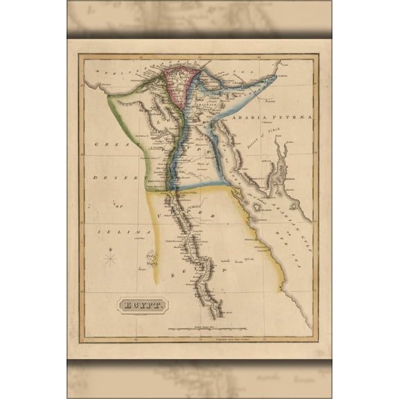 24"x36" Gallery Poster, map of Egypt 1817