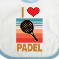 thumbnail image 4 of Inktastic I Love Padel Retro Vintage Boys or Girls Baby Bib, 4 of 4