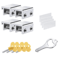 thumbnail image 1 of Sliding Window Locks (4 Pack), Security Window Locks with Keys, Adjustable Aluminum Sliding Window Stops(Silver), 1 of 9