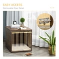 thumbnail image 5 of PawHut Furniture Style Dog Crate End Table with Removable Door Panel, Dog Crate Bed with Foam Cushion, Safety Lock, Indoor Use, for Small & Medium Dogs, Brown, 5 of 9