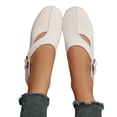 thumbnail image 2 of IEMIEMIEM Women's Mary Jane Flats Comfortable Dressy Ballet Flats Casual Round Toe Slip On Non Slip Office Work Woman Walking Shoes 9 Wide White, 2 of 8