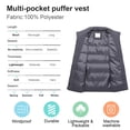 thumbnail image 3 of Chrisuno Men's Winter Vest Packable Insulated Puffer Vest Outerwear Warm Sleeveless Jacket For Golf Running Grey XL, 3 of 5