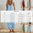 thumbnail image 3 of SZJXBUY Combinaison Ajustée en Cuir pour Femmes Chic Décontractée Coton Lin Longues Combinaisons Ample Jambe Grand Sans Manches Bretelle Ajustable Salopette Ample Combishort avec Poches Bleu Marine,P, 3 of 7