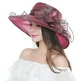 thumbnail image 4 of DondPO Wedding Hat Women's Vintage Floral Mesh Sun Hat Beach Sun Hat With Sun Women Church Hats Derby Hats Clearance！, 4 of 6