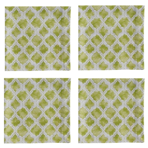 Split P Green Watercolor Geo Napkin Set of 4