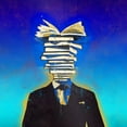 thumbnail image 2 of Bolokofsky, Ronald 20x20 White Modern Wood Framed Museum Art Print Titled - Book Smart, 2 of 4
