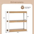 thumbnail image 3 of Gymax 3 Tier Bookshelf Wooden Bookcase w/ Dual Anti-Tipping Kits Open Shelving Unit Natural & White, 3 of 10