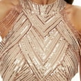 thumbnail image 3 of Ashirexll Wedding Guest Dresses for Women Crew Neck Sleeveless Off-The-Shoulder Dress Elegant Sequin Flare Dress Formal Dresses for Women Beige L, 3 of 3
