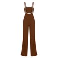 thumbnail image 6 of Lenpel Women's Jumpsuits Ribbed Loungewear Sleeveless Wide Leg Overalls Loose Casual Rompers for Summer, 6 of 6
