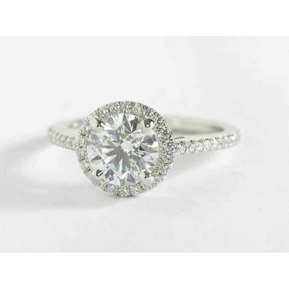 2.40 Ct Stunning Round Real Moissanite Engagement Rings for Ladies Solid 950 Platinum