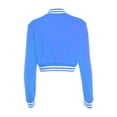 thumbnail image 5 of Gibobby Chaquetas y abrigos para mujer chaqueta de béisbol con botones de color en contraste manga larga a la moda y versátil azul M, 5 of 5