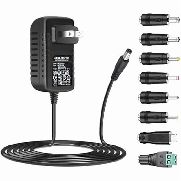can AC Adapter 9V 2A Power Supply AC110V to DC9V 2000mA 1500mA 1000mA 500mA Power Driver 8 DC Plug Tips 9 Volt Converter Inverter Charger Transformer ac dc Adapter