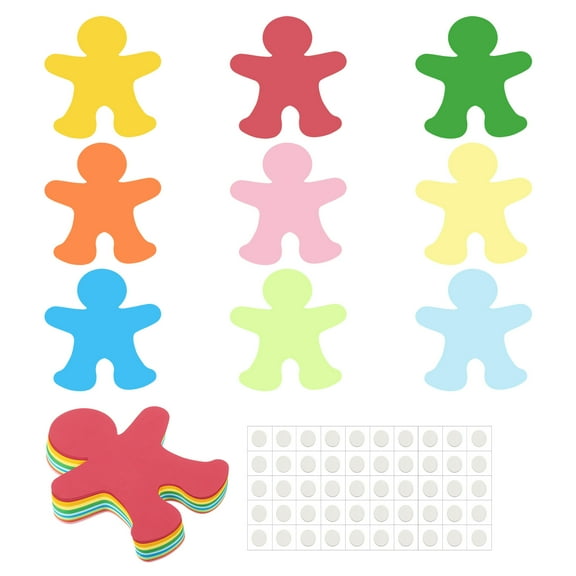 People Cutouts, 45 Pack Paper Person, Colorful People Cutout for Classroom, Assorted Color