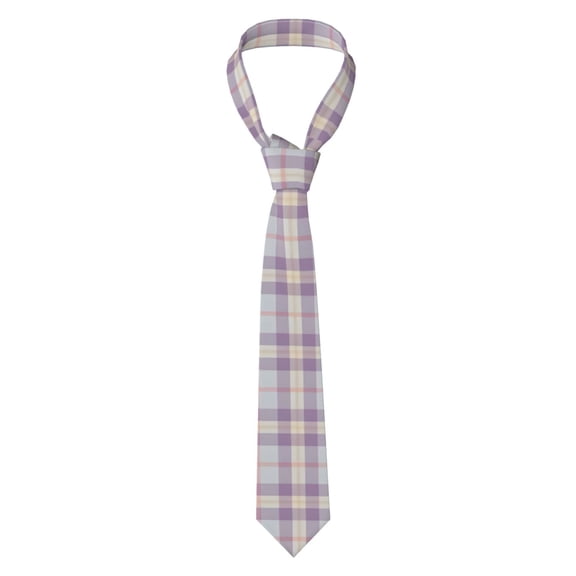 Men's Tie, Checkered Texture Floral Printed Tie Fashionable Wedding Party Best Man Suit Tie Work Tie Male Birthday Gift