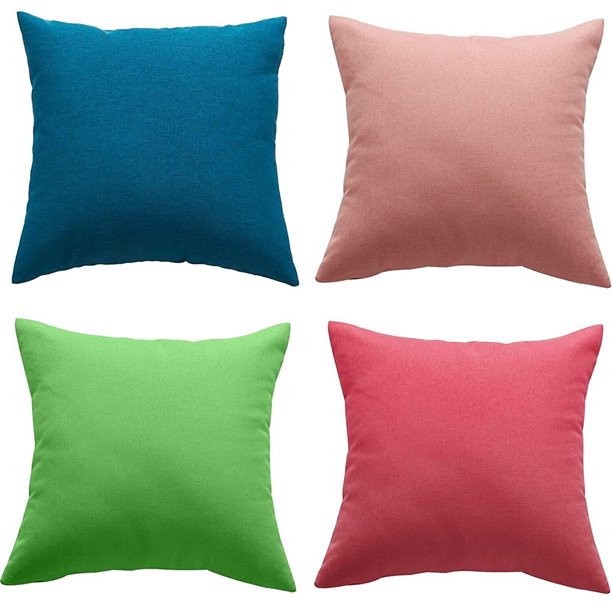 Set of 4 Waterproof Throw Pillow Covers 18x18 Inches, Perfect to