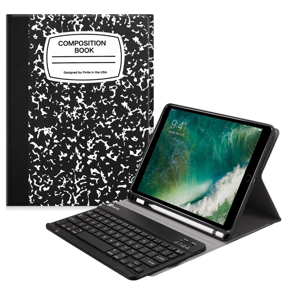 Fintie TPU Keyboard Case Cover with Apple Pencil Holder for iPad 9.7