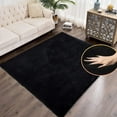 thumbnail image 2 of ORINOVA Black Fluffy Rug 5x8 Area Rugs For Bedroom Fuzzy Faux Rabbit Washable Fur Rugs For Living Room Teen Room Nursery Rectangle Rug, 2 of 10