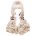 thumbnail image 2 of Long Curly Wig - Natural Synthetic Hair Lolita Wigs with Wig Cap For Cosplay and Daily Wear (Light Blonde), 2 of 4