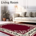 thumbnail image 2 of ODIKA 6'x9' Machine Washable Non-Slip Area Rug, Botanical Vine Scrollwork with Baroque Details High Traffic Rug with Pad, Burgundy, 551848, 2 of 8