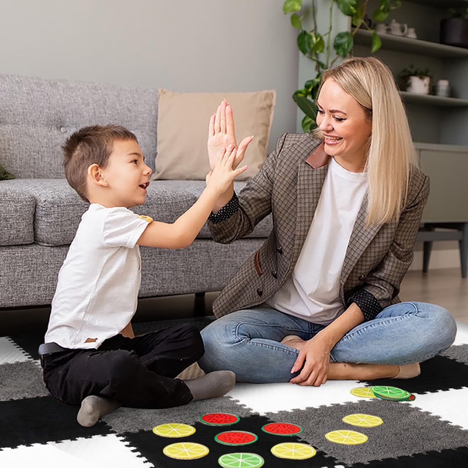 20Piece Carpet Squares Puzzle Mat 11.8" x 11.8" Plush Interlocking Carpet Tiles, Foam Floor Tiles for Baby Play Mat - Kids Soft Play Mats Anti Slip Jigsaw Flooring Playmat Playroom Rug