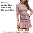 thumbnail image 2 of Vestido mini elegante de manga larga fruncido para mujer, regalo para mujer, 2 of 6