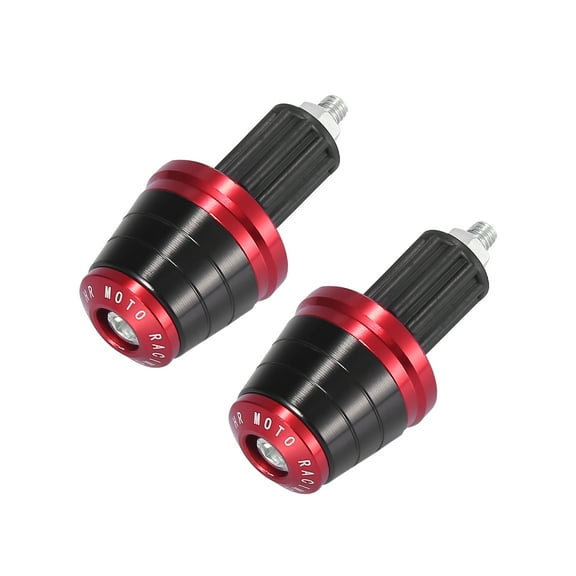 2pcs Red Universal 18mm Hand Grips Handlebar End Caps Plug Replacement for Motorcycle