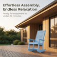 thumbnail image 6 of FODINGHILL Outdoor Rocking Chair Set of 2,HDPE Oversized Rocking Chair Outdoor,High Back Rocking Patio Chairs for Porch Garden Balcony,Arctic, 6 of 11