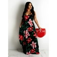thumbnail image 3 of Plus size Europe and the United States cross-border plus size summer new station flower print loose slip dress long skirt, 3 of 8