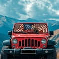 thumbnail image 3 of HUIACONG US Flag Eagle Windshield Shade for 2018-2024 2025 Jeep Wrangler JL / 2020-2024 Jeep Gladiator JT Accessories 18.5''x56'' Front Window 250th Sun Shade Protector Foldable Blocks UV Rays, 3 of 6
