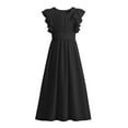 thumbnail image 3 of CPNG Girls' Soft Floor-Length Chiffon Dress – Ruffled Flutter Sleeves, Pleated Bodice & Cinched Waist for Flower Girl, Wedding Guest & Formal Special Occasions, 3 of 8