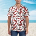 thumbnail image 4 of Haiem Red Food Printed Hawaiian Shirt for Men - Men’s Casual Beach Summer Shirts - Stretch Fabric with Modern Fit-Small, 4 of 9