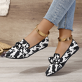 thumbnail image 6 of Women’s Leopard Print Knit Loafers, Soft Slip-On Flats with Bow Detail, Lightweight Breathable Casual Shoes for Walking, Stretch Comfort Non-Slip Work Travel Flats, 6 of 12
