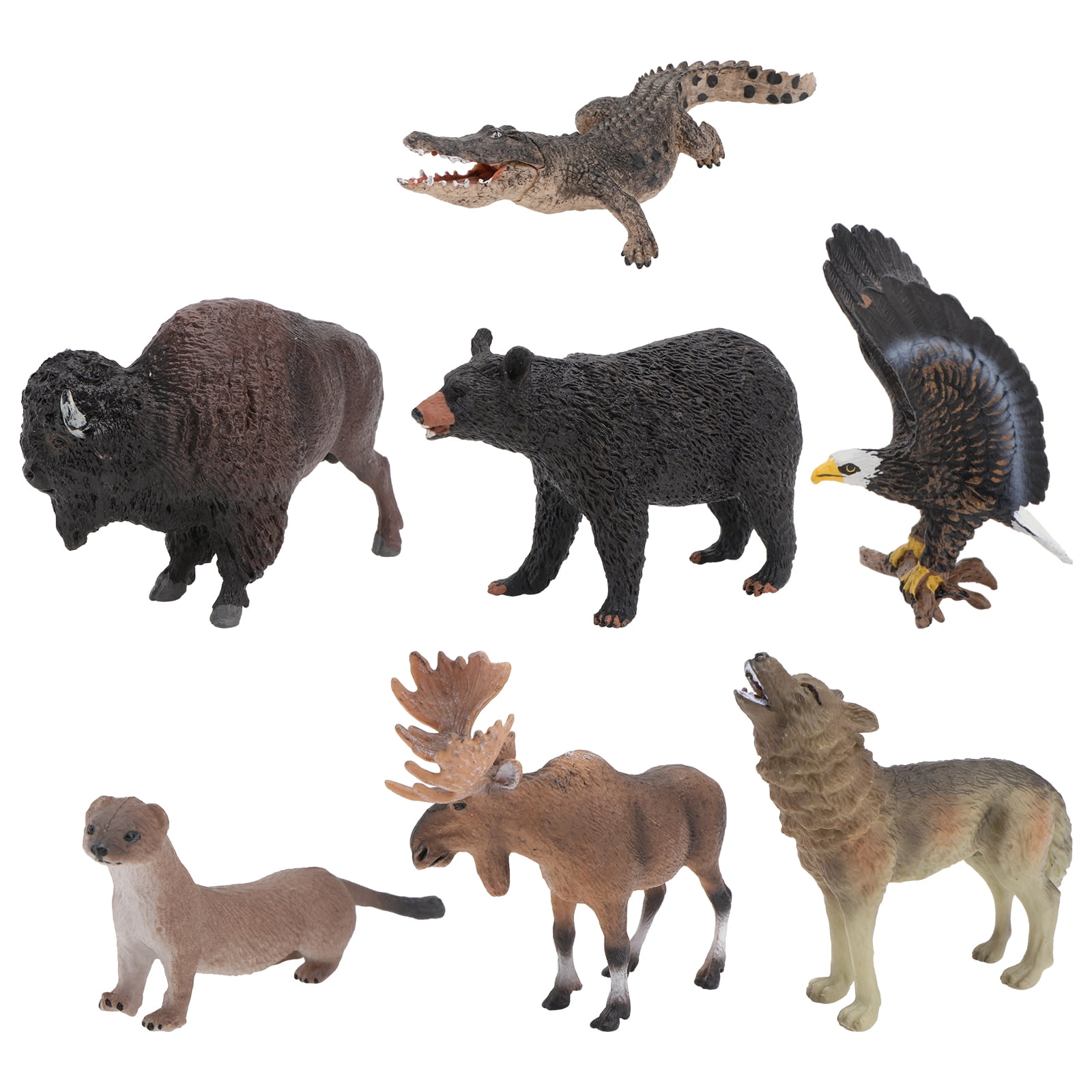 7Pcs Simulation Animal Decoration Wild Animals Model Decor Desktop Adorn -  