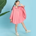 thumbnail image 7 of Gelikeya Kids Lightweight Rain Jacket Boys Girls 1-9 Years Solid Color Poncho with Pockets Hooded Raincoat (Pink, 1-3 Years), 7 of 7