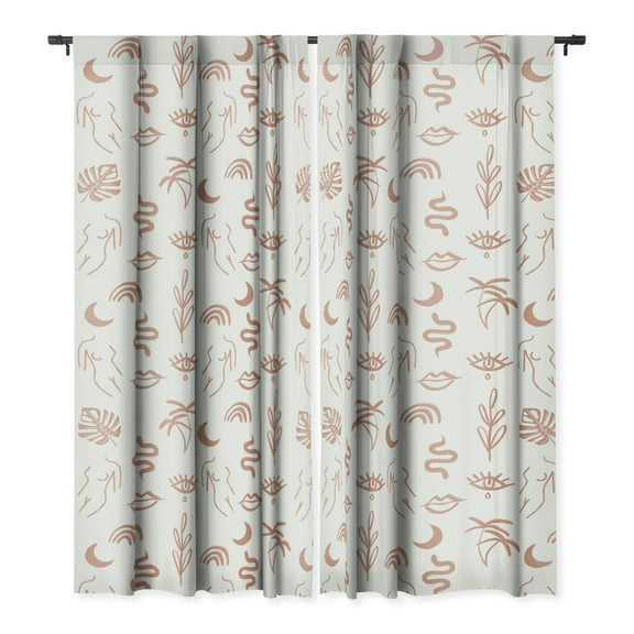 Society6 Emanuela Carratoni Line Art Single Panel Room Darkening Window Curtain 50" x 84"