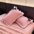 thumbnail image 5 of TACILIP Home Decor, A Set Of Two Pillowcases Made From Skines-friendly Brushed Fabric Decorated with Lace and Bows and Printed with A Rose Drawing Suitable for Bedroom Bedding, Mom Gifts, 5 of 6