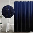 thumbnail image 5 of Navy Blue Black Ombre Shower Curtain, Waterproof Shower Curtains for Bathroom, Modern Abstract Striped Gradient Washable Fabric Bathtub Curtain Set Bath Decor with 12 Hooks 48"x72", 5 of 8