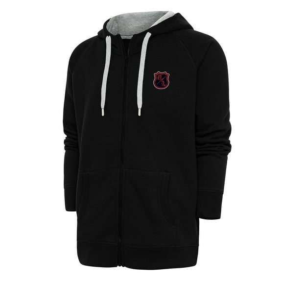 Men's Antigua Black The Bloodline Victory Full-Zip Hoodie