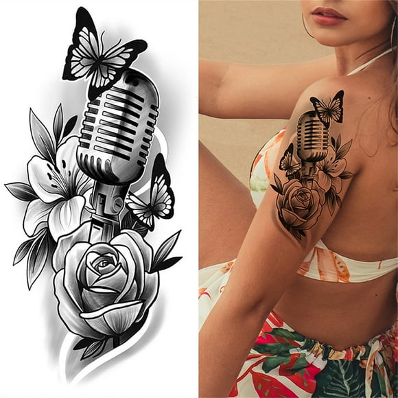ABPWLY Sketch Tattoos Stickers Abstract Stickers Rose Flowers Clearance Beauty Canada Days Beauty Products Self Care