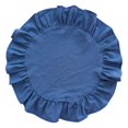 thumbnail image 2 of 15 Inch Boho Fabric Placemat, Rustic Farmhouse Round Ruffle Place Mat, Washable Scalloped Edge Table Mats for Kitchen Dining Party Table Decor, 2 of 7